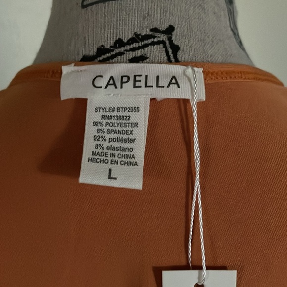 Capella Short Set-Loose Fit-Color:Tomato Cream-Lightweight polyester & Spandex - Picture 5 of 5
